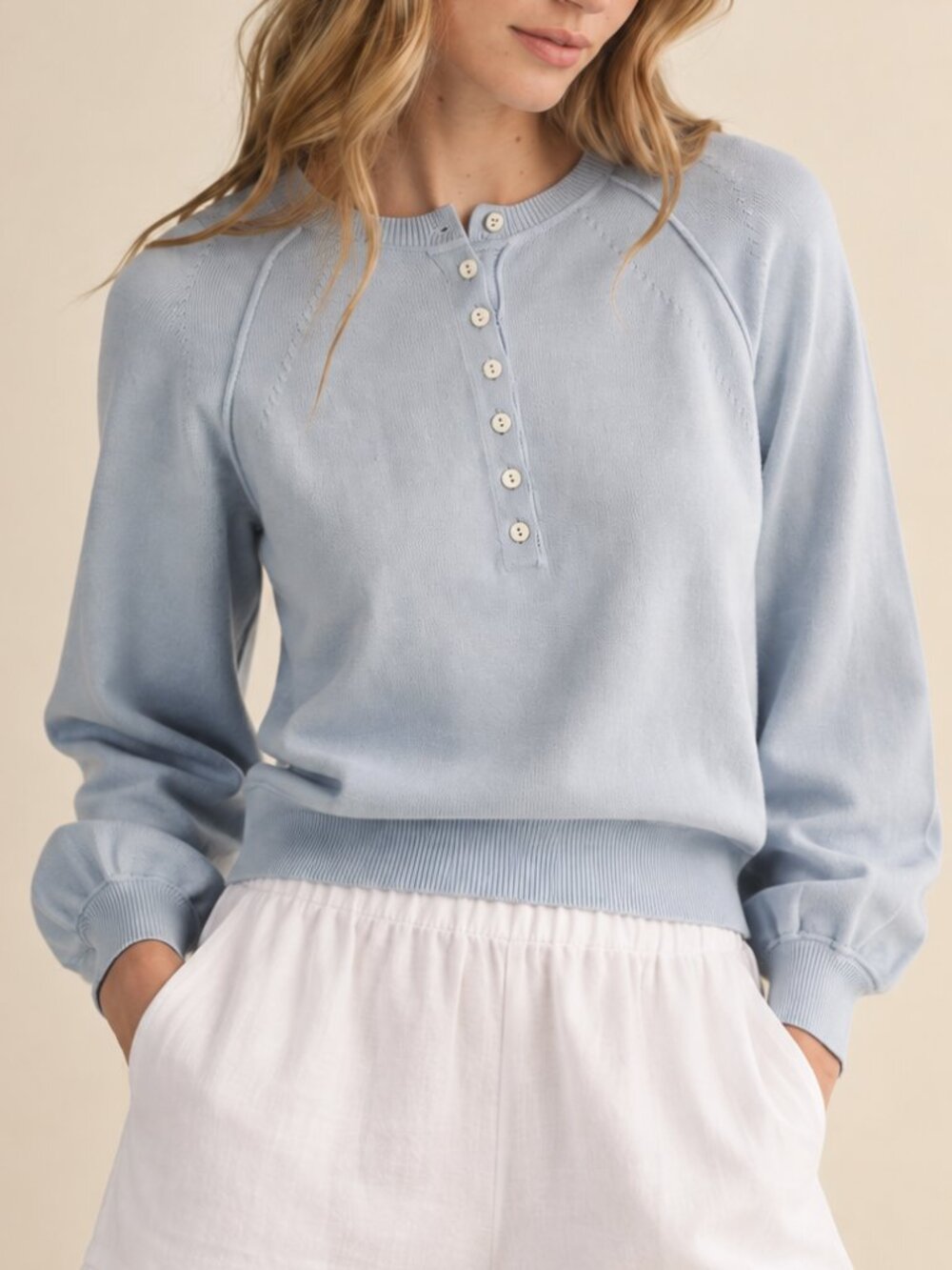 Blue Henley Sweater